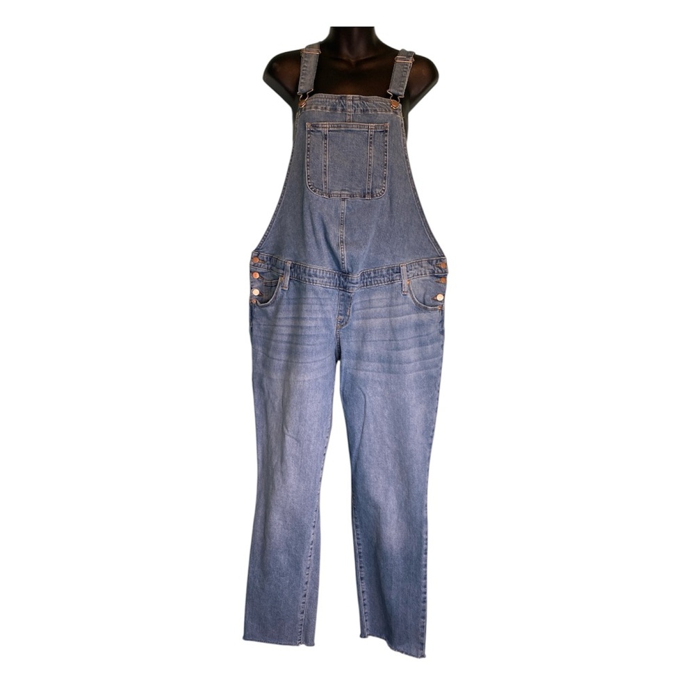 Women’s Isabella Maternity Denim Jean Overall Jumper Size 12 Raw Hem